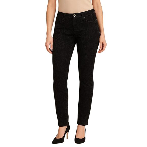 7 For All Mankind Denim - 7 For All Mankind Gwenevere Black Floral Embroidered Jeans Pants Sz 29 Coquette